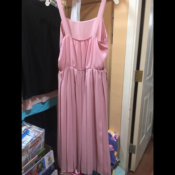 Vintage 1980s Rose pink homemade pleated skirt dress - Picture 3 of 6